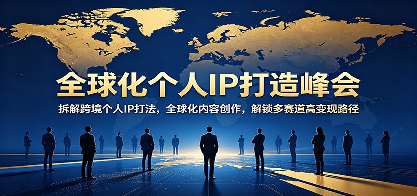 全球化个人IP打造峰会：拆解跨境个人IP打法，全球化内容创作，解锁多赛道高变现路径-云讯网创