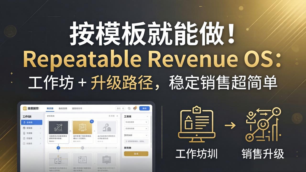 按模板就能做！Repeatable Revenue OS：工作坊 + 升级路径，稳定销售超简单-云讯网创