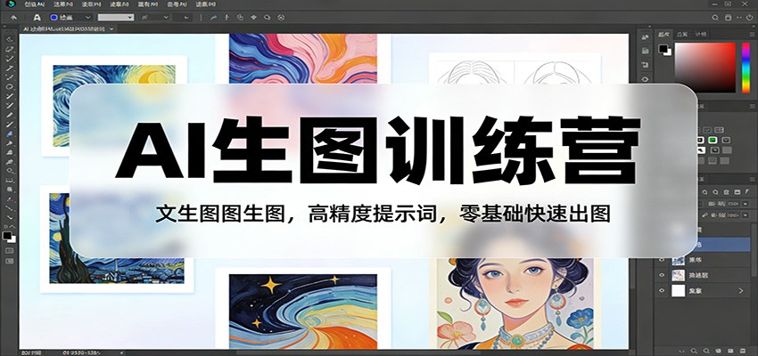 AI生图训练营：文生图图生图，高精度提示词，零基础快速出图-云讯网创
