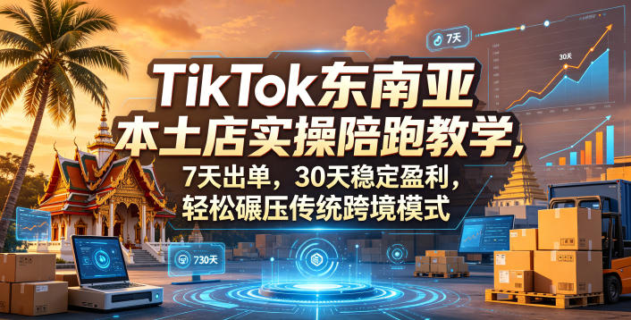 TikTok东南亚本土店实操陪跑教学，7天出单，30天稳定盈利，轻松碾压传统跨境模式-云讯网创