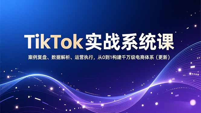 TikTok实战系统课，案例复盘、数据解析、运营执行，从0到1构建千万级电商体系(更新-云讯网创