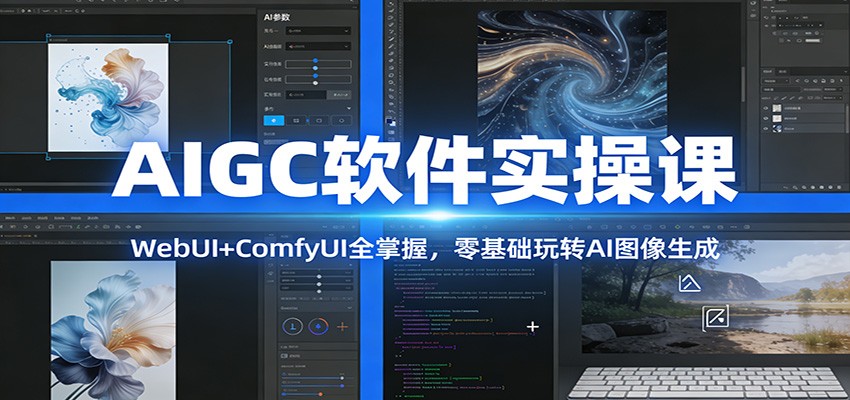 AIGC软件实操课：WebUI+ComfyUI全掌握，零基础玩转AI图像生成-云讯网创