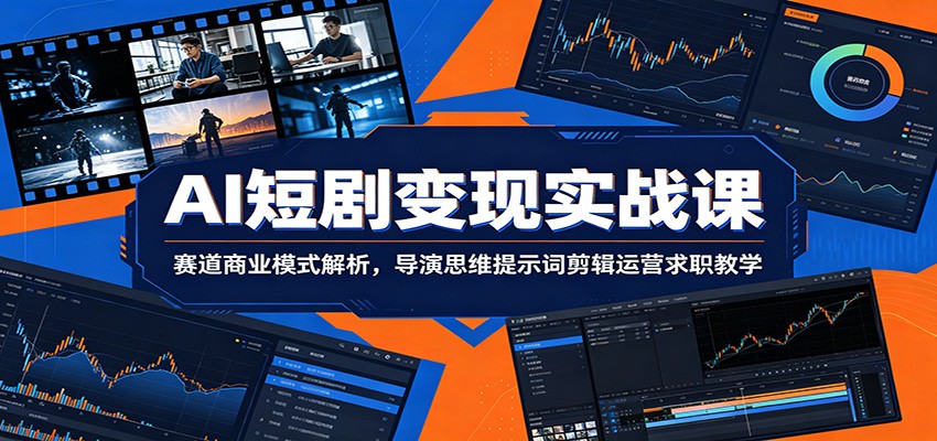 AI短剧变现实战课：赛道商业模式解析，导演思维提示词剪辑运营求职教学-云讯网创