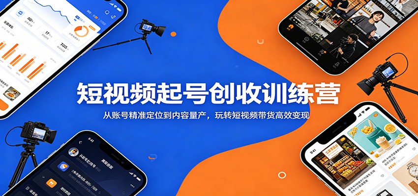短视频起号创收训练营：从账号精准定位到内容量产，玩转短视频带货高效变现-云讯网创
