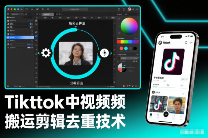 Tiktok中视频纯搬运剪辑去重技术，外来技术，自行测试-云讯网创