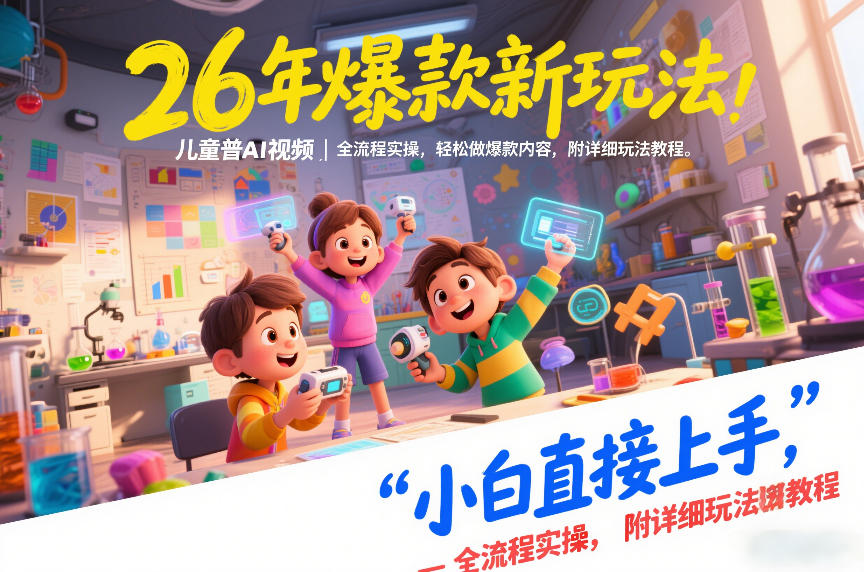 26年爆款新玩法，儿童科普AI视频，全流程实操，轻松做爆款内容，小白直接上手，附详细玩法教程-云讯网创