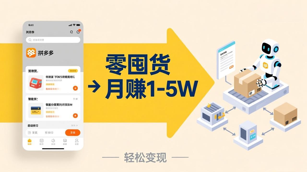 不用囤货不用跑单！拼多多虚拟玩法，机器人管理发货和客服，帮你月赚 1-5W-云讯网创