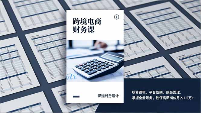 跨境电商财务课，核算逻辑、平台规则、账务处理，掌握全盘账务，胜任高薪岗位月入1.5万+-云讯网创