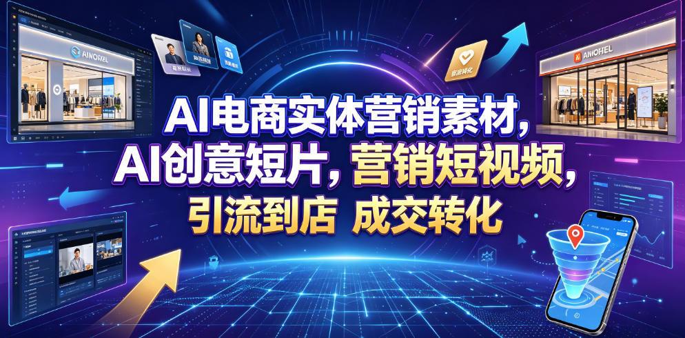 AI电商实体营销素材，AI创意短片，高效打造营销短视频，轻松引流到店，稳定提升门店客流与成交转化-云讯网创