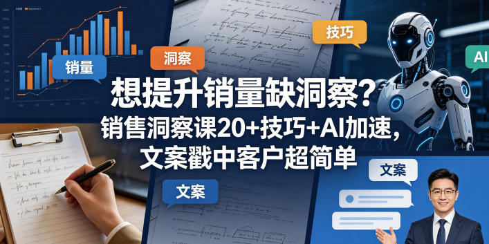 想提升销量缺洞察？销售洞察课20+技巧+AI加速，文案戳中客户超简单【原创双语字幕】-云讯网创