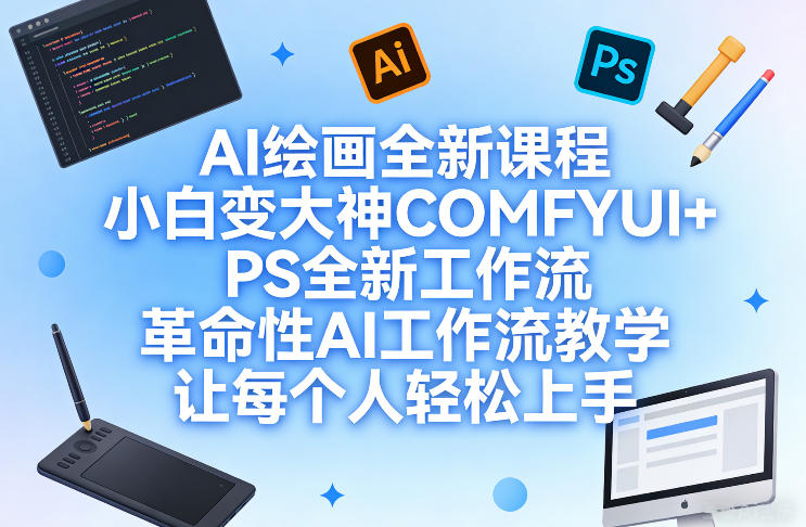AI绘画全新课程，小白变大神COMFYUI+PS全新工作流，革命性AI工作流教学，让每个人轻松上手-云讯网创