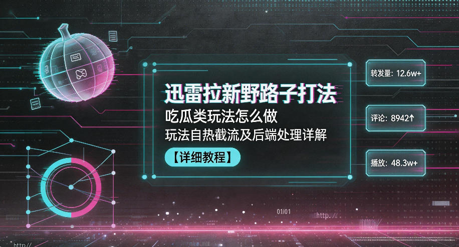 迅雷拉新野路子打法，吃瓜类玩法怎么做，玩法自热截流及后端处理详解-云讯网创