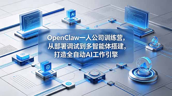 OpenClaw 一人公司训练营,从部署调试到多智能体搭建,打造全自动 AI 工作引擎-云讯网创