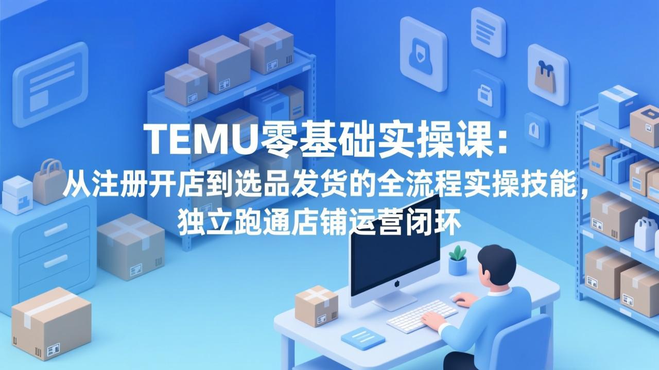 TEMU零基础实操课：从注册开店到选品发货的全流程实操技能，独立跑通店铺运营闭环-云讯网创