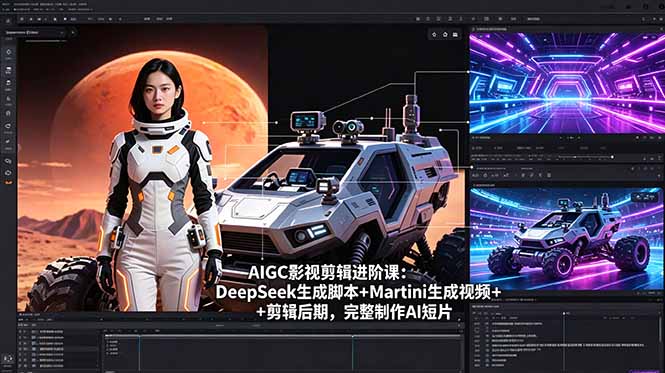 AIGC影视剪辑进阶课:DeepSeek生成脚本+Martini生成视频+剪辑后期,完整制作AI短片-云讯网创