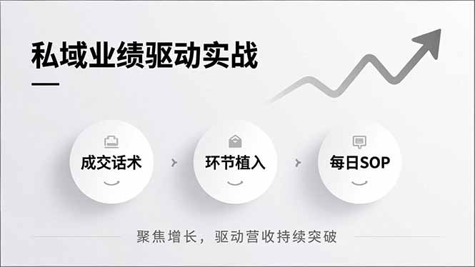私域业绩驱动实战，成交话术、环节植入、每日SOP，聚焦增长，驱动营收持续突破-云讯网创