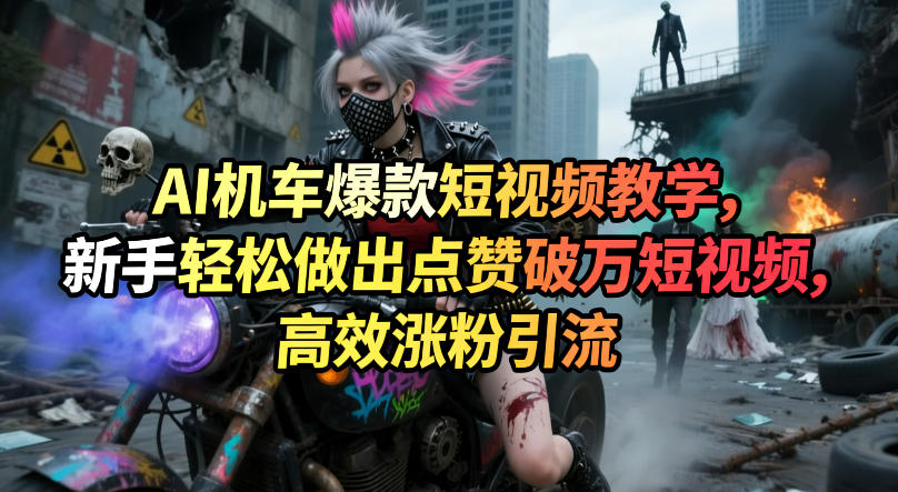 AI机车爆款短视频教学，新手轻松做出点赞破万短视频，高效涨粉引流-云讯网创