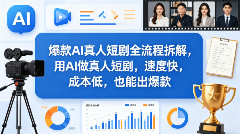 爆款AI真人短剧全流程拆解，用AI做真人短剧，速度快，成本低，也能出爆款-云讯网创
