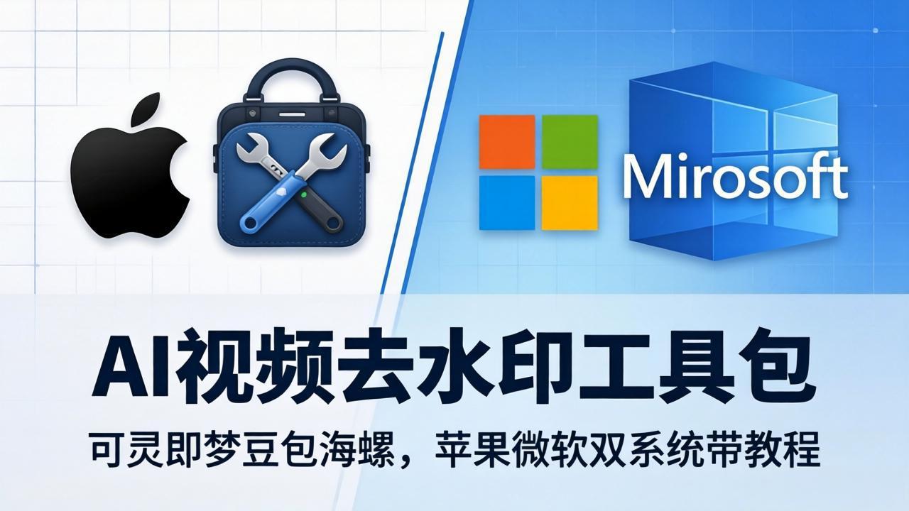 AI视频去水印工具包：可灵即梦豆包海螺，苹果微软双系统带教程-云讯网创