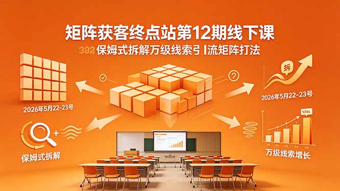 矩阵获客终点站第12期线下课 2026年5月22-23号 保姆式拆解万级线索引流矩阵打法-云讯网创