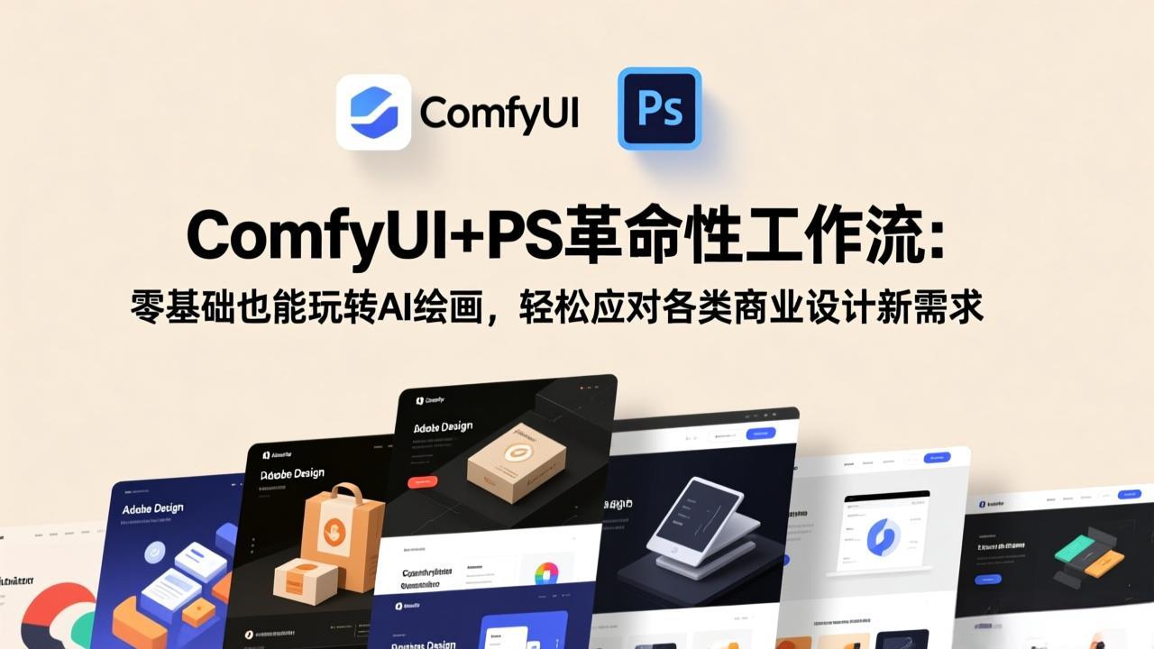 ComfyUI+PS革命性工作流：零基础也能玩转AI绘画，轻松应对各类商业设计新需求-云讯网创
