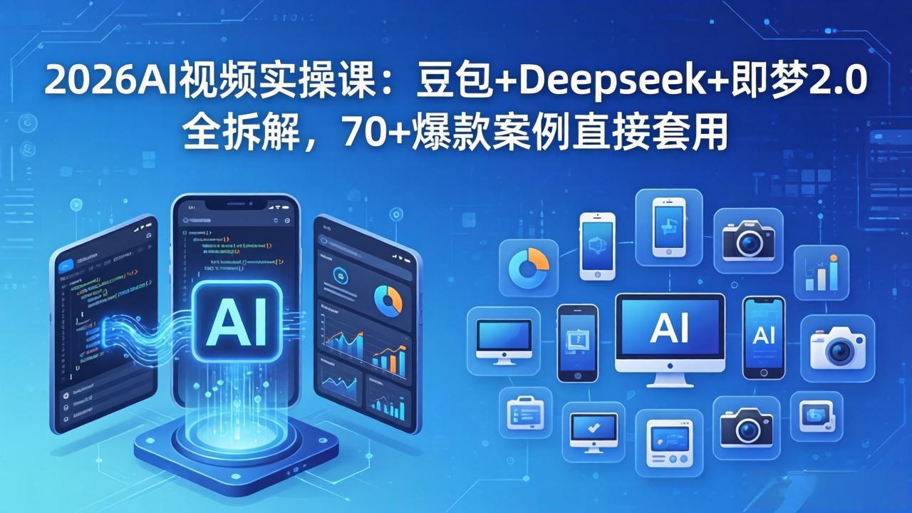 2026AI视频实操课：豆包+Deepseek+即梦2.0全拆解，70+爆款案例直接套用-云讯网创