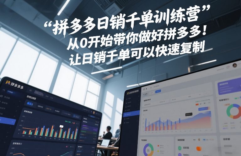 拼多多日销千单训练营，从0开始带你做好拼多多，让日销千单可以快速复制(更新26年2月)-云讯网创