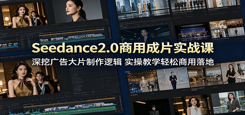 Seedance2.0商用成片实战课：深挖广告大片制作逻辑，实操教学轻松商用落地-云讯网创