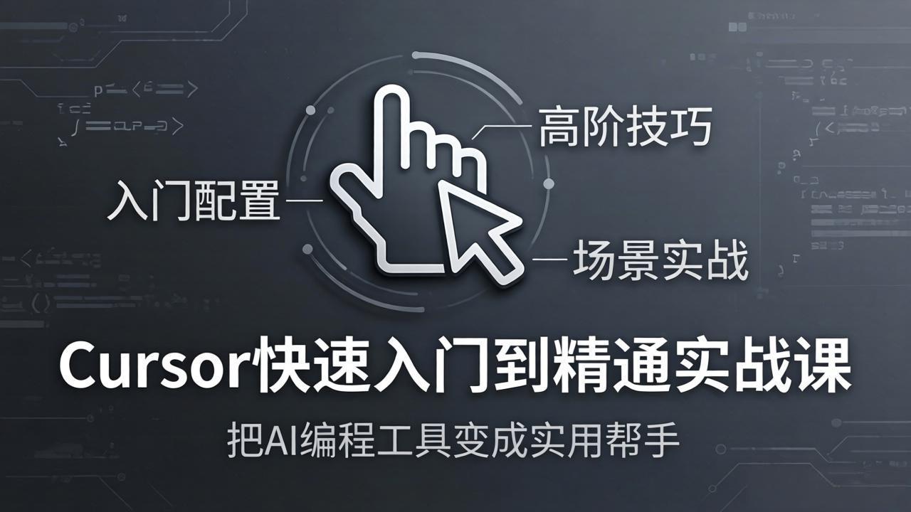 Cursor快速入门到精通实战课：入门配置+高阶技巧+场景实战，把AI编程工具变成实用帮手-云讯网创