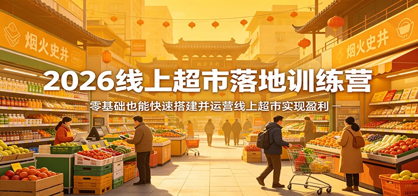 2026线上超市落地训练营，零基础也能快速搭建并运营线上超市实现盈利-云讯网创