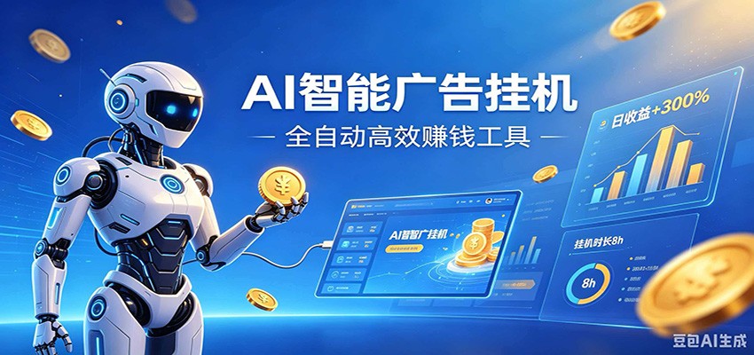 AI智能广告挂机，小白轻松上手，在家自动赚收益-云讯网创
