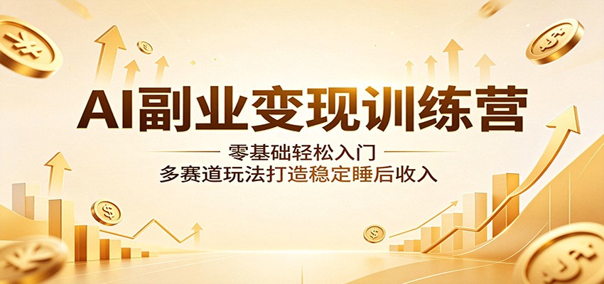 AI副业变现训练营：零基础轻松入门，多赛道玩法打造稳定睡后收入-云讯网创