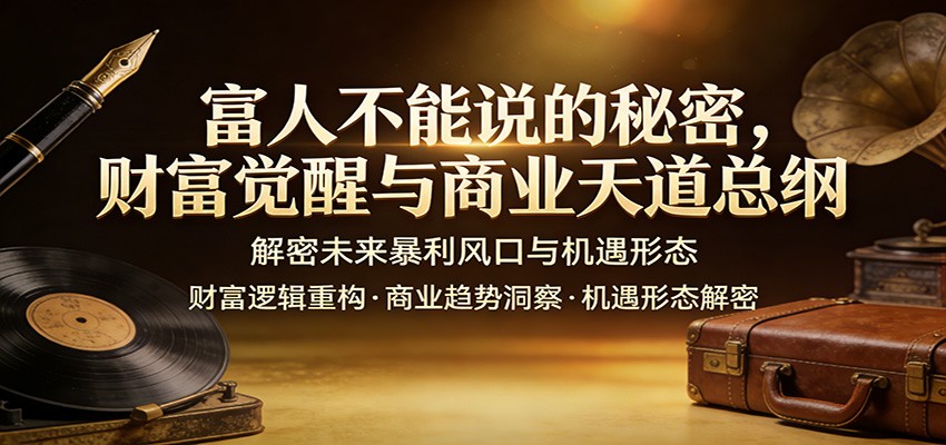 富人不能说的秘密，财富觉醒与商业天道总纲，解密未来暴利风口与机遇形态-云讯网创