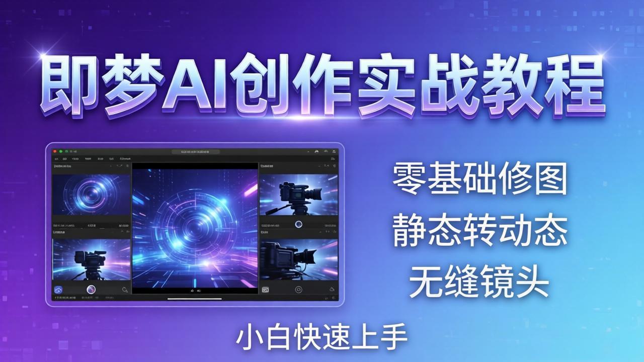 即梦AI创作实战教程，从零基础修图到AI导演，实战教学静态转动态+无缝镜头，小白快速上手-云讯网创