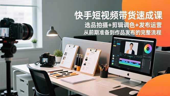 快手短视频带货速成课，选品拍摄+剪辑调色+发布运营，从前期准备到作品发布的完整流程-云讯网创