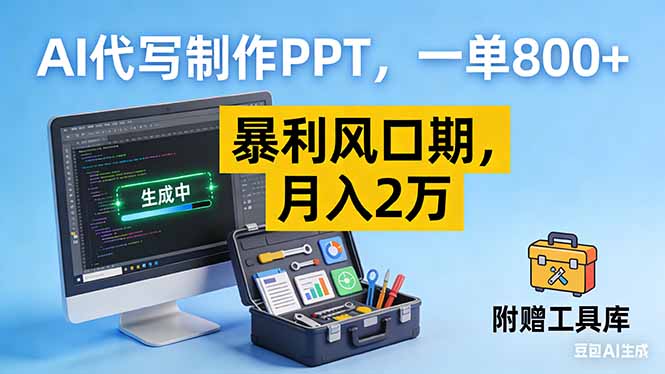 AI代写制作PPT，一单800+， 暴利风口期，月入2万【附工具】-云讯网创