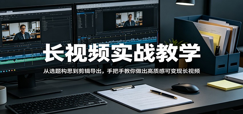 长视频实战教学，从选题构思到剪辑导出，手把手教你做出高质感可变现长视频-云讯网创