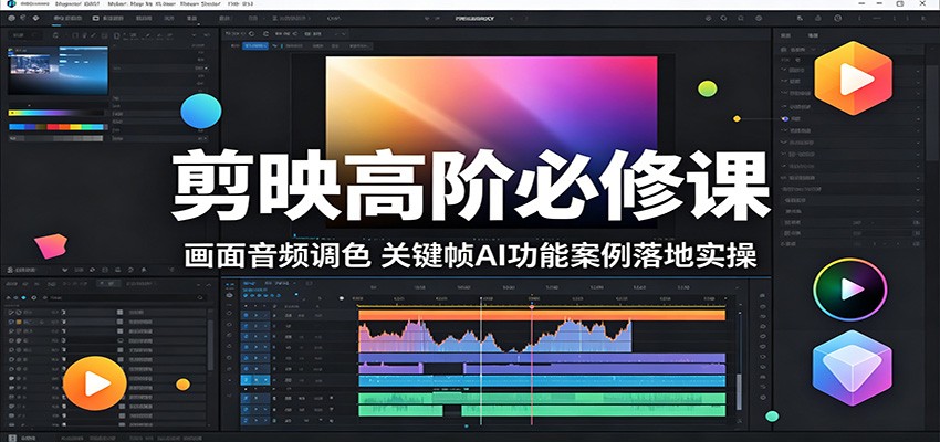 剪映高阶必修课:画面音频调色,关键帧AI功能案例落地实操-云讯网创