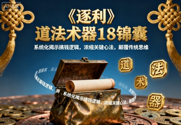 《逐利》道法术器18锦囊，系统化揭示搞钱逻辑，浓缩关键心法，颠覆传统思维(更新)-云讯网创
