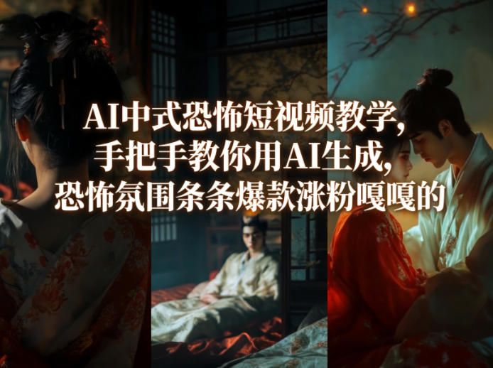 AI中式恐怖短视频教学，手把手教你用AI生成，恐怖氛围条条爆款涨粉嘎嘎的-云讯网创