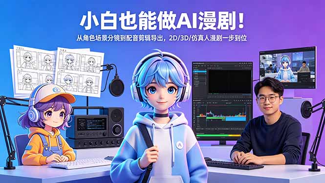 小白也能做AI漫剧！从角色场景分镜到配音剪辑导出，2D/3D/仿真人漫剧一步到位-云讯网创
