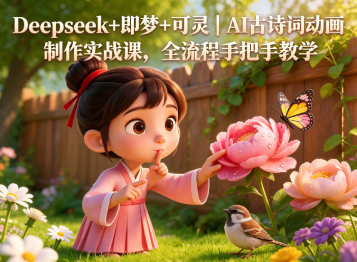 Deepseek+即梦+可灵｜AI古诗词动画制作实战课，全流程手把手教学-云讯网创