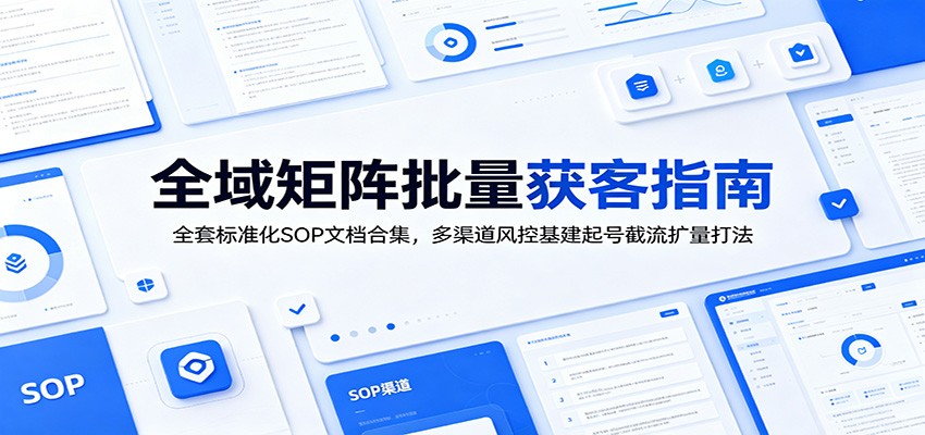 全域矩阵批量获客指南：全套标准化SOP文档合集，多渠道风控基建起号截流扩量打法-云讯网创