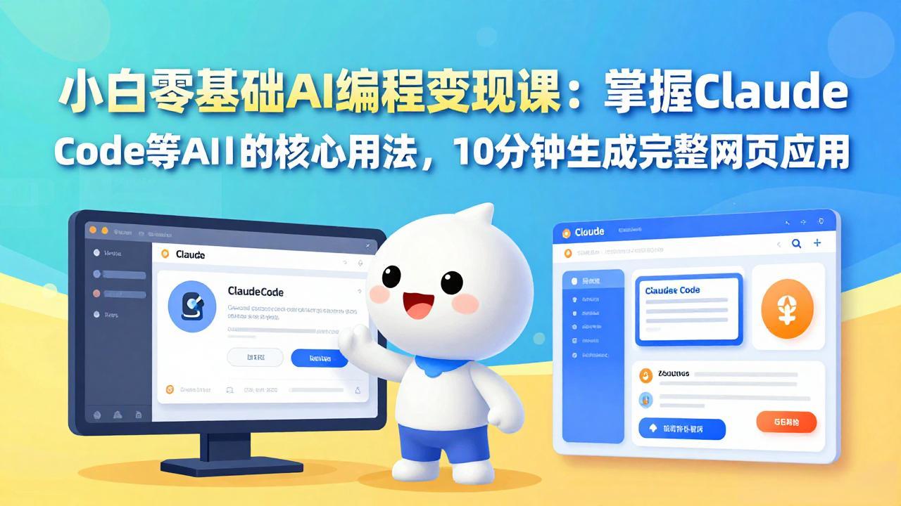 小白零基础AI编程变现课:掌握Claude Code等AI工具的核心用法,10分钟生成完整网页应用-云讯网创