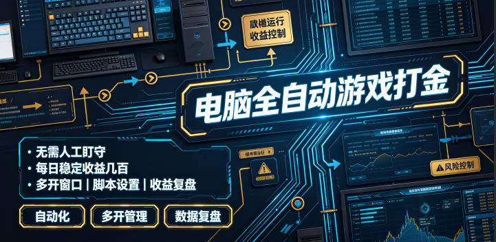 电脑全自动游戏打金，无需人工盯守，每日稳定收益几百！【揭秘】-云讯网创