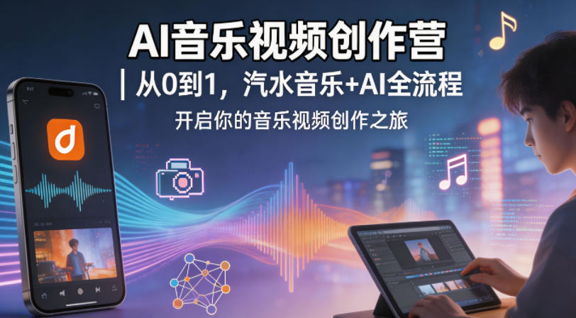 AI音乐视频创作营｜从0到1，汽水音乐+AI全流程，开启你的音乐视频创作之旅-云讯网创