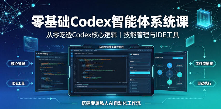 零基础Codex智能体系统课｜从零吃透Codex核心逻辑、技能管理与IDE工具，搭建专属私人AI自动化工作流-云讯网创