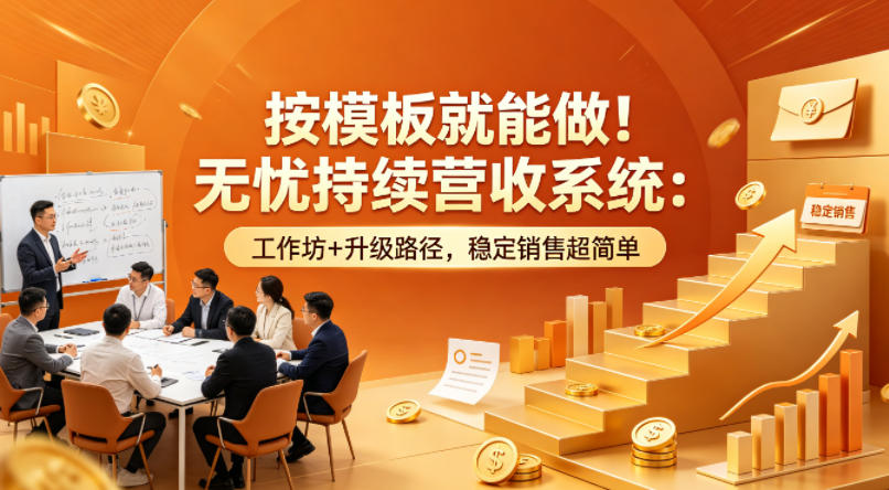 按模板就能做！无忧持续营收系统：工作坊+升级路径，稳定销售超简单【原创双语字幕】-云讯网创