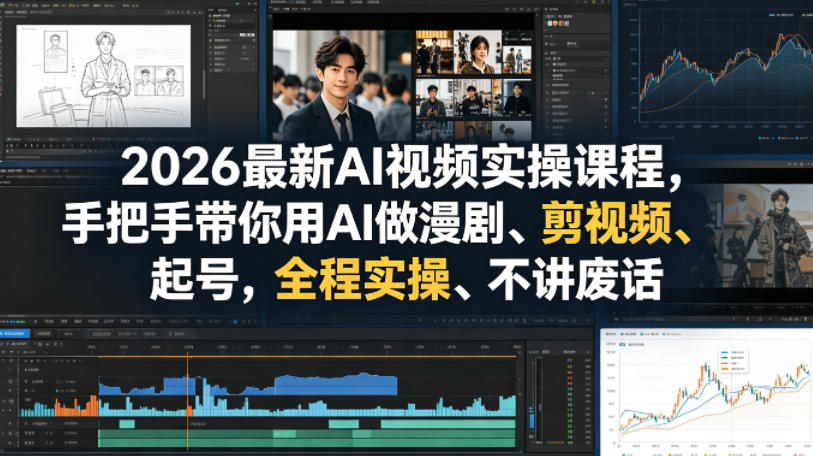 2026最新AI视频实操课程，手把手带你用AI做漫剧、剪视频、起号，全程实操、不讲废话-云讯网创