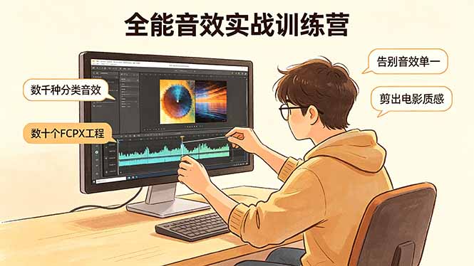 全能音效实战训练营：数千种分类音效+数十个FCPX工程，告别音效单一，剪出电影质感-云讯网创